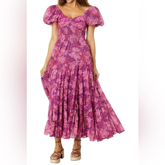 Free People Floral Pink Maxi Dress - Picture 1 of 8